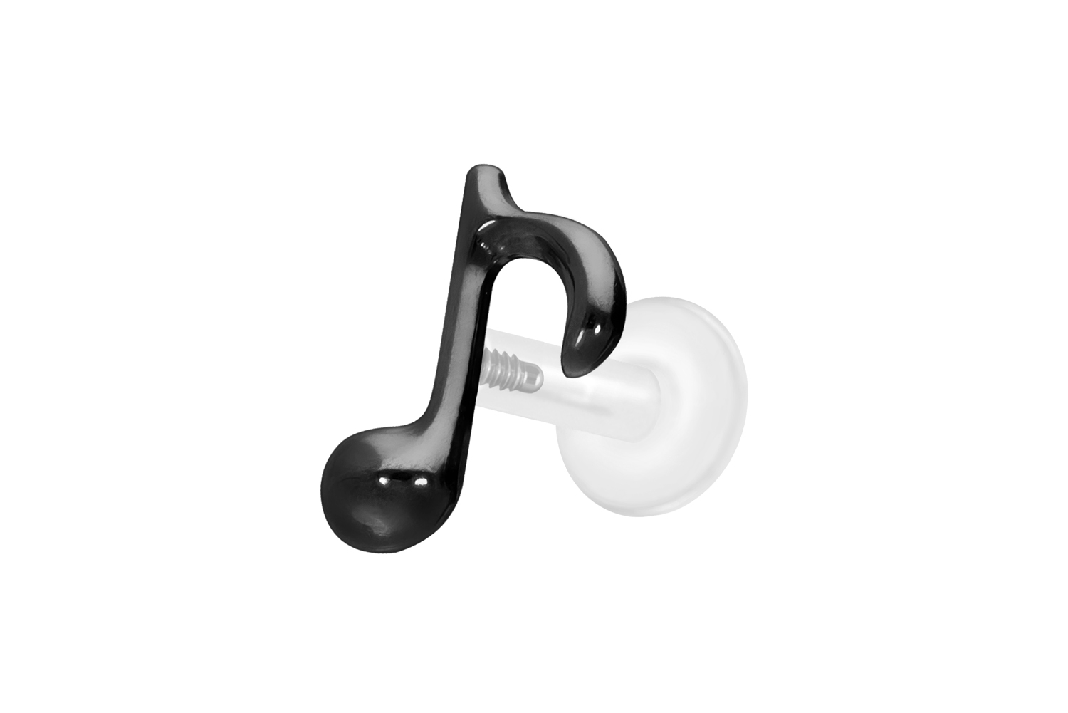 PTFE Labret Piercing mit Innengewinde + Titan-Aufsatz ACHTELNOTE